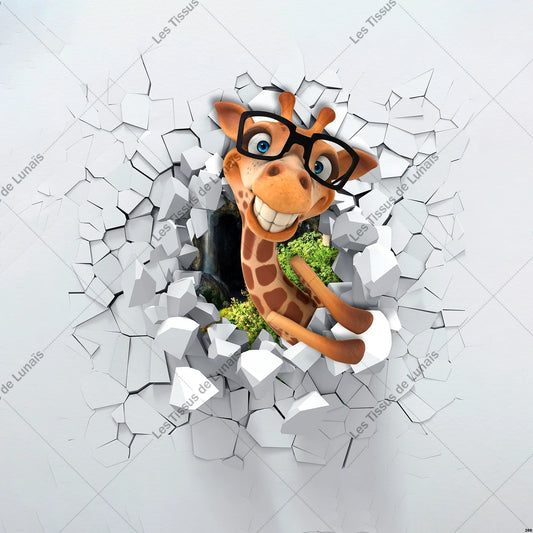 PANNEAU 289 girafe drôle savane animal - 9 matières - 7 dimensions - au choix - Idéal pour vos Créations Couture !