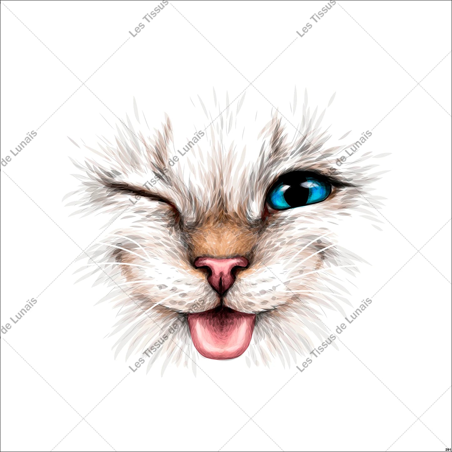 PANNEAU 291 animal chat - 9 matières - 7 dimensions - au choix - Idéal pour vos Créations Couture !