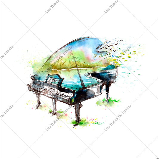 PANNEAU 296 musique piano - 9 matières - 7 dimensions - au choix - Idéal pour vos Créations Couture !