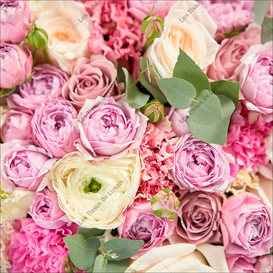 PANNEAU 300 fleur pivoine - 9 matières - 7 dimensions - au choix - Idéal pour vos Créations Couture !