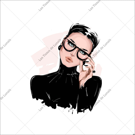 PANNEAU 301 mode femme girly lunettes - 9 matières - 7 dimensions - au choix - Idéal pour vos Créations Couture !