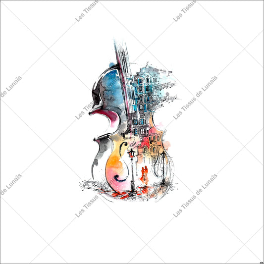 PANNEAU 308 musique guitare - 9 matières - 7 dimensions - au choix - Idéal pour vos Créations Couture !