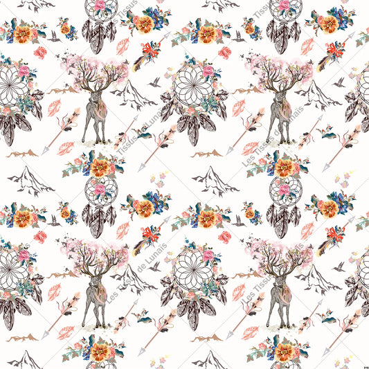 PANNEAU 316 attrape rêve bîche fleur - 9 matières - 7 dimensions - au choix - Idéal pour vos Créations Couture !