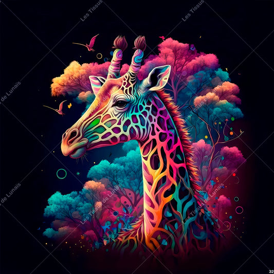 PANNEAU 32 animal girafe - 9 matières - 7 dimensions - au choix - Idéal pour vos Créations Couture !