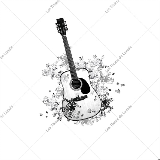 PANNEAU 333 musique guitare - 9 matières - 7 dimensions - au choix - Idéal pour vos Créations Couture !