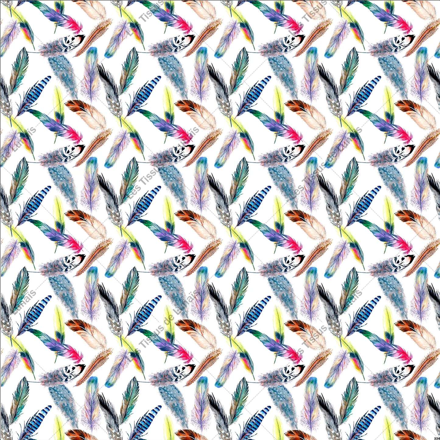 PANNEAU 334 plume boho - 9 matières - 7 dimensions - au choix - Idéal pour vos Créations Couture !