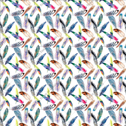 PANNEAU 334 plume boho - 9 matières - 7 dimensions - au choix - Idéal pour vos Créations Couture !