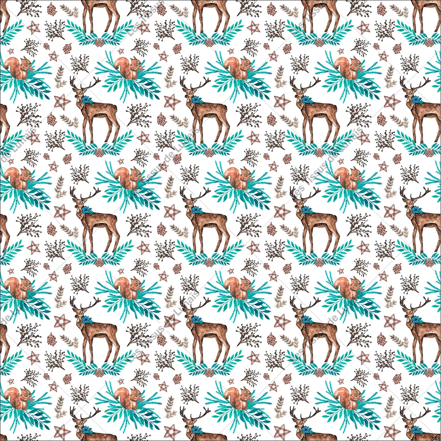 PANNEAU 348 Noël animal cerf - 9 matières - 7 dimensions - au choix - Idéal pour vos Créations Couture !