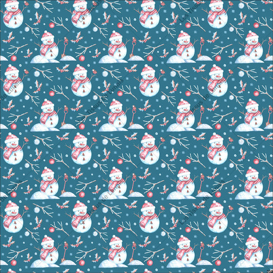 PANNEAU 353 Noël bonhomme de neige - 9 matières - 7 dimensions - au choix - Idéal pour vos Créations Couture !