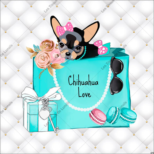 PANNEAU 371 animal chien chihuahua sac mode parfum - 9 matières - 7 dimensions - au choix - Idéal pour vos Créations Couture !