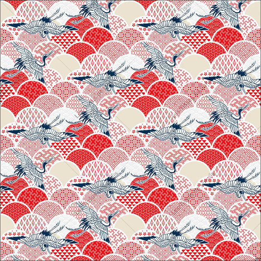 PANNEAU 377 motifs japonnais grue oiseau - 9 matières - 7 dimensions - au choix - Idéal pour vos Créations Couture !