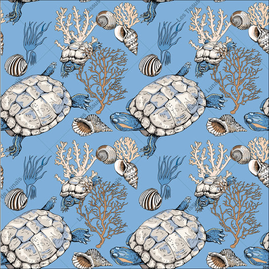 PANNEAU 384 tortue mer plage coquillage - 9 matières - 7 dimensions - au choix - Idéal pour vos Créations Couture !