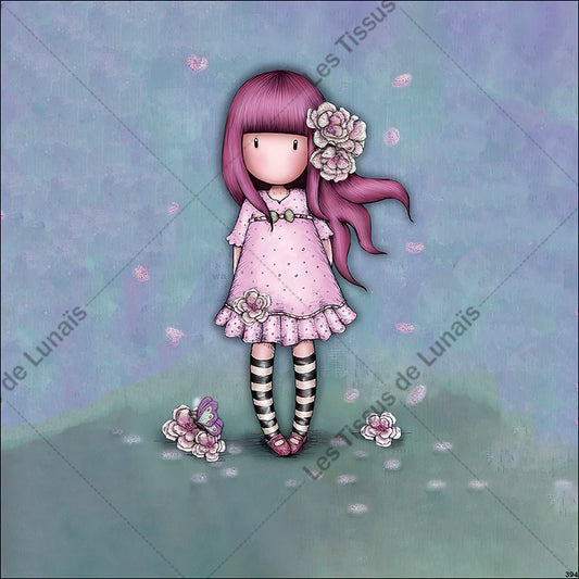 PANNEAU 394 petite fille mignonne poupée - 9 matières - 7 dimensions - au choix - Idéal pour vos Créations Couture !