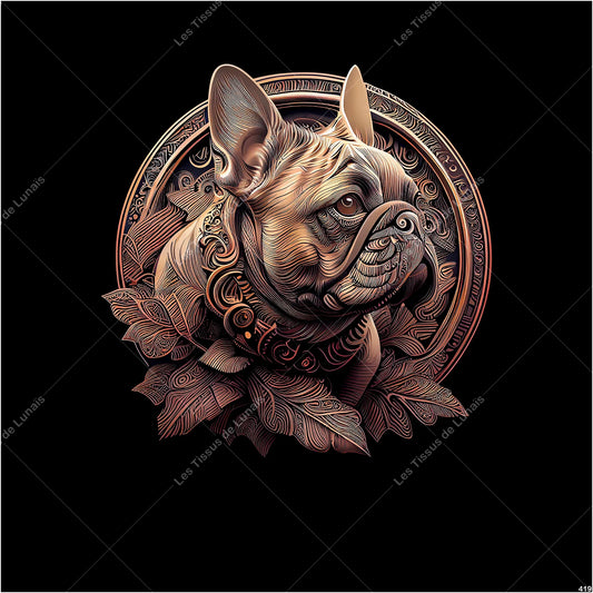 PANNEAU 419 chien animal bouledogue - 9 matières - 7 dimensions - au choix - Idéal pour vos Créations Couture !