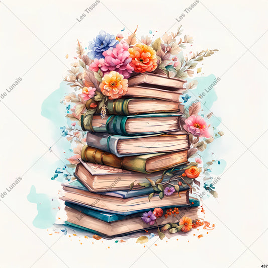 PANNEAU 437 livre fleur - 9 matières - 7 dimensions - au choix - Idéal pour vos Créations Couture !