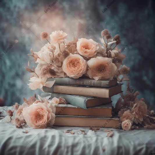 PANNEAU 441 livre fleur - 9 matières - 7 dimensions - au choix - Idéal pour vos Créations Couture !