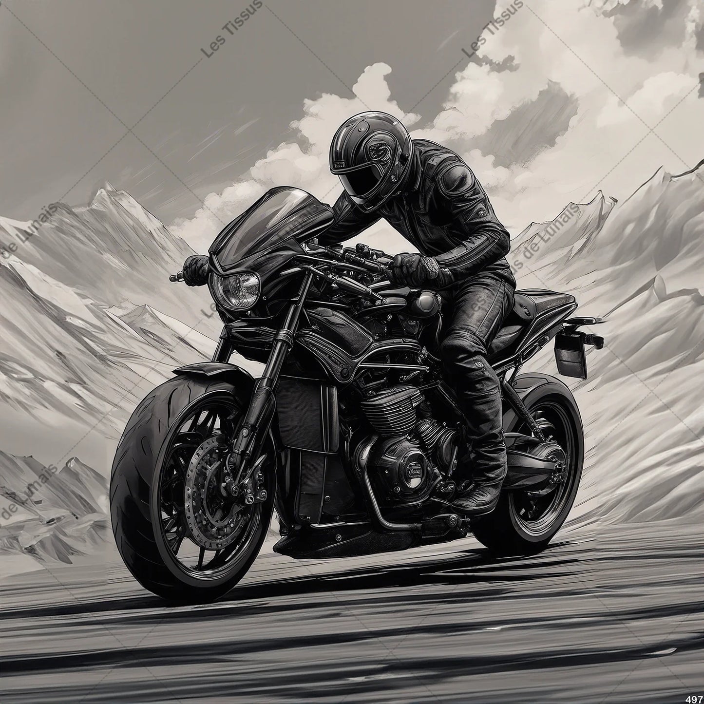 PANNEAU 497 motard moto homme - 9 matières - 7 dimensions - au choix - Idéal pour vos Créations Couture !
