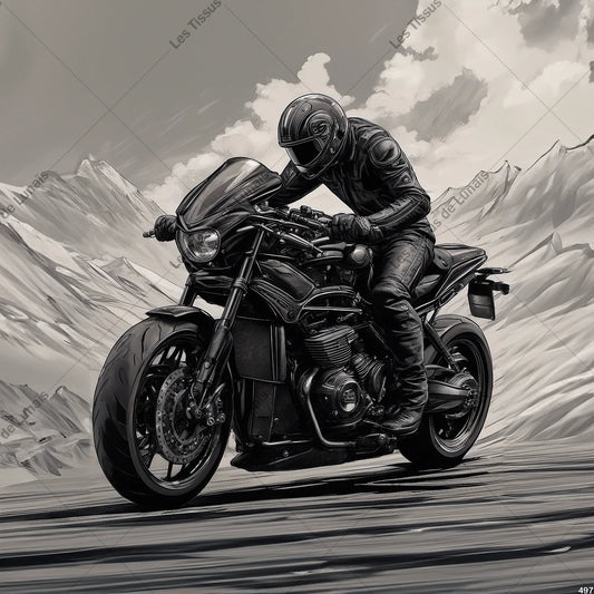PANNEAU 497 motard moto homme - 9 matières - 7 dimensions - au choix - Idéal pour vos Créations Couture !
