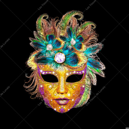 PANNEAU 505 masque fleur ornement - 9 matières - 7 dimensions - au choix - Idéal pour vos Créations Couture !