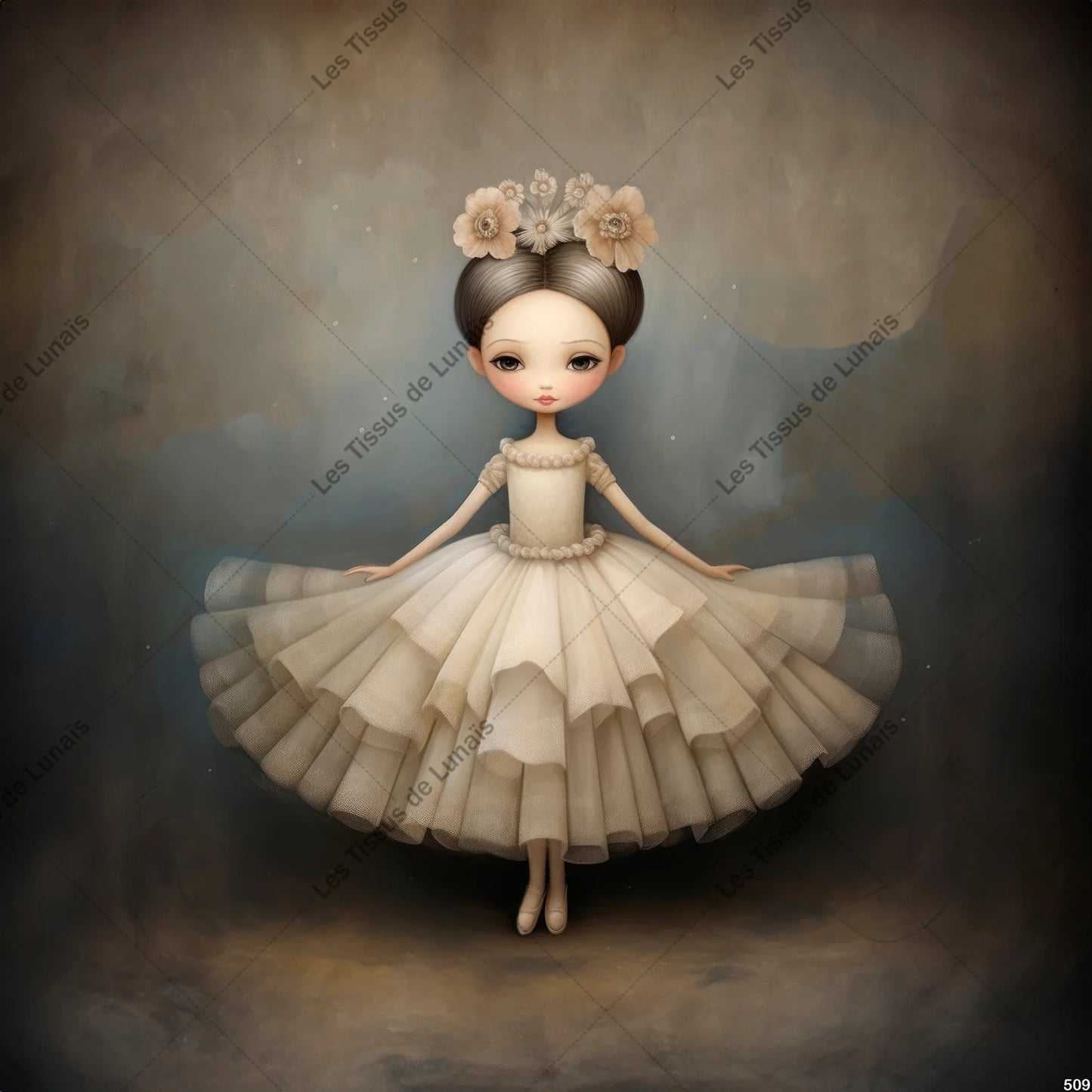 PANNEAU 509 ballerine tutu danseuse fleur - 9 matières - 7 dimensions - au choix - Idéal pour vos Créations Couture !