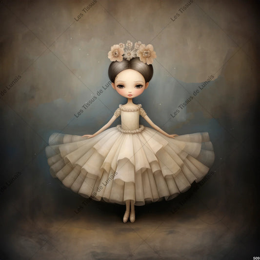 PANNEAU 509 ballerine tutu danseuse fleur - 9 matières - 7 dimensions - au choix - Idéal pour vos Créations Couture !