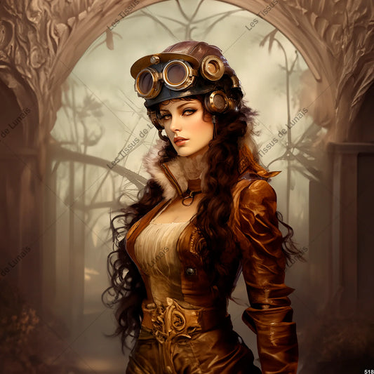 PANNEAU 518 femme steampunk - 9 matières - 7 dimensions - au choix - Idéal pour vos Créations Couture !