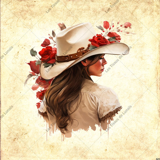 PANNEAU 521 femme mode girly chapeau - 9 matières - 7 dimensions - au choix - Idéal pour vos Créations Couture !