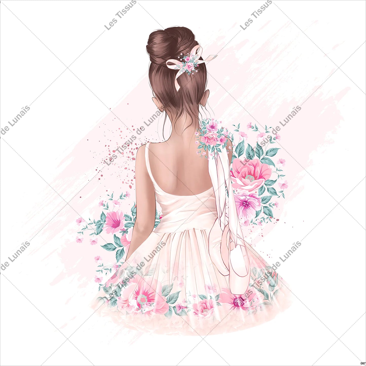 PANNEAU 87 enfant fille danse danseuse - 9 matières - 7 dimensions - au choix - Idéal pour vos Créations Couture !