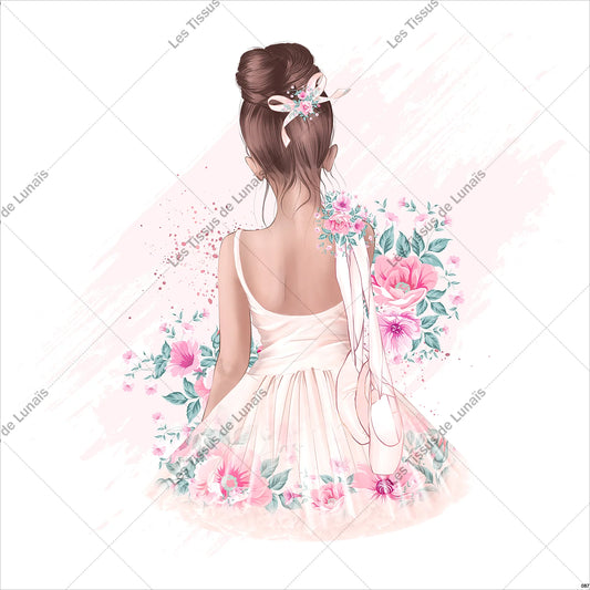PANNEAU 87 enfant fille danse danseuse - 9 matières - 7 dimensions - au choix - Idéal pour vos Créations Couture !
