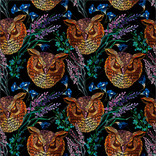 PANNEAU 89 animal oiseau hibou - 9 matières - 7 dimensions - au choix - Idéal pour vos Créations Couture !