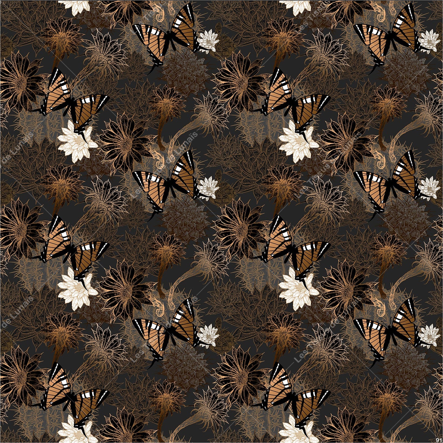 PANNEAU 91 fleurs - 9 matières - 7 dimensions - au choix - Idéal pour vos Créations Couture !