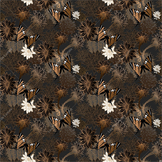 PANNEAU 91 fleurs - 9 matières - 7 dimensions - au choix - Idéal pour vos Créations Couture !