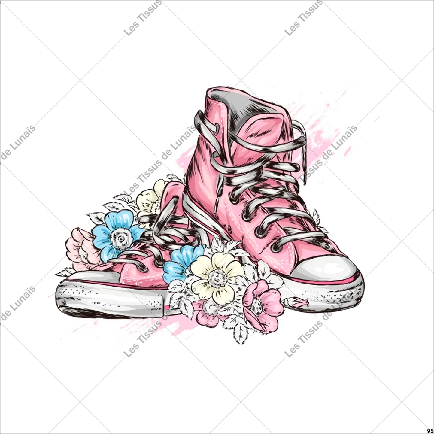 PANNEAU 95 basket  fleur - 9 matières - 7 dimensions - au choix - Idéal pour vos Créations Couture !