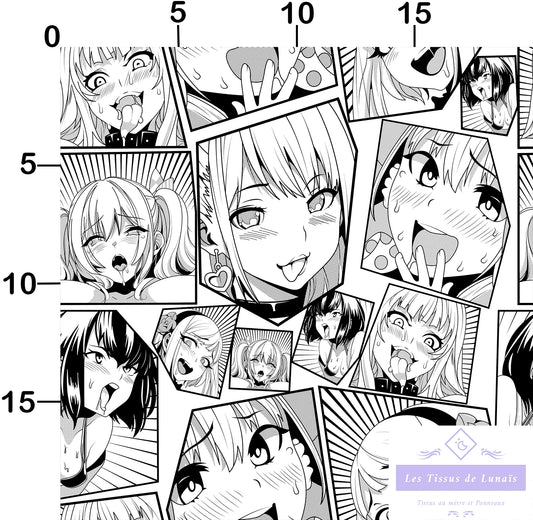 Tissu au mètre Mangas 10 - Disponible en 9 matières - Vendu par multiple de 50 cm