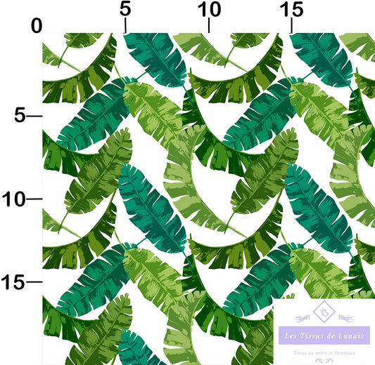 Tissu au mètre 114 fleur tropicale - Disponible en 9 matières - Vendu par multiple de 50 cm