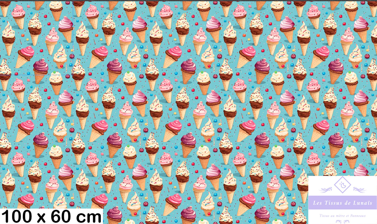 Tissu au mètre glace 12 - Disponible en 9 matières - Vendu par multiple de 50 cm