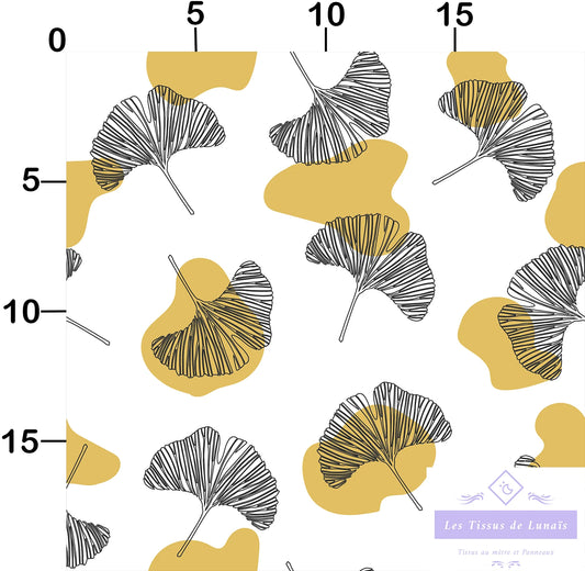 Tissu au mètre 123 feuille fleur - Disponible en 9 matières - Vendu par multiple de 50 cm