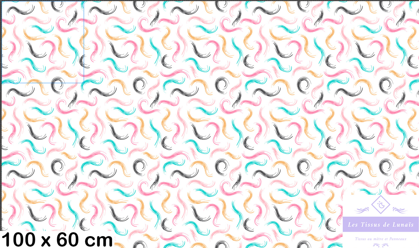 Tissu au mètre 127 forme geométrique - Disponible en 9 matières - Vendu par multiple de 50 cm