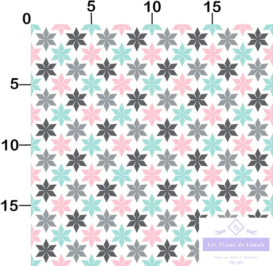 Tissu au mètre 129 forme geométrique - Disponible en 9 matières - Vendu par multiple de 50 cm