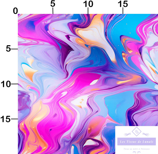 Tissu au mètre 138 holographique - Disponible en 9 matières - Vendu par multiple de 50 cm
