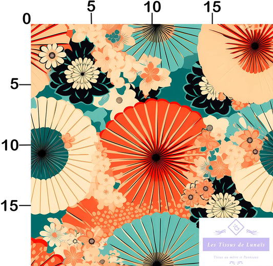 Tissu au mètre 141 Japonnais - Disponible en 9 matières - Vendu par multiple de 50 cm