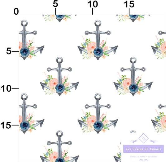 Tissu au mètre 148 marin mer océan - Disponible en 9 matières - Vendu par multiple de 50 cm