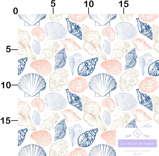 Tissu au mètre 149 marin mer océan - Disponible en 9 matières - Vendu par multiple de 50 cm