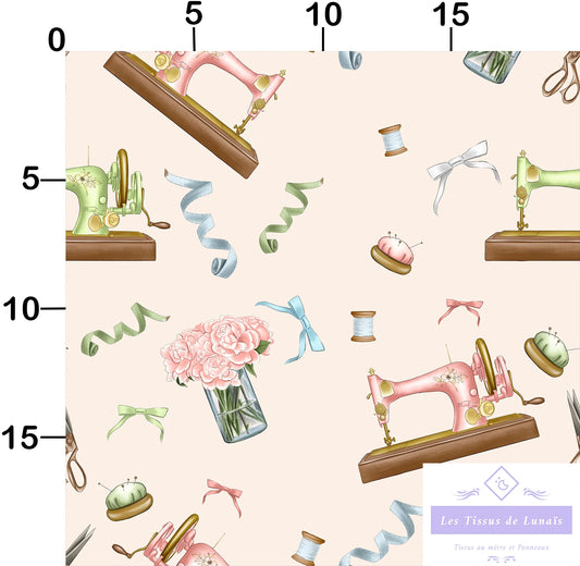 Tissu au mètre 155 métier passion couture - Disponible en 9 matières - Vendu par multiple de 50 cm