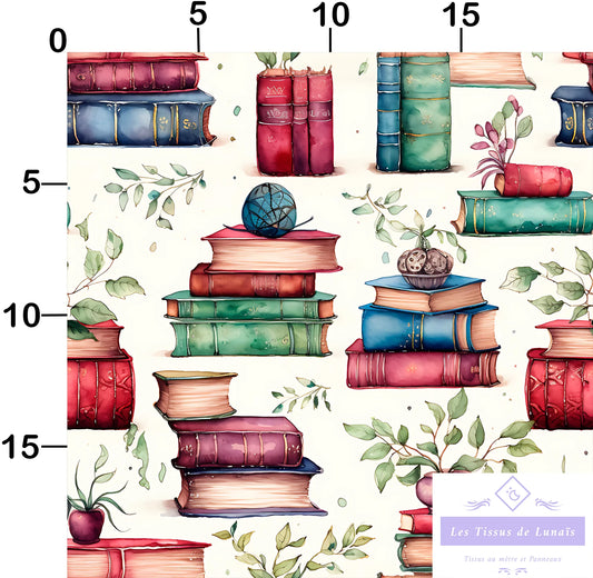 Tissu au mètre 168 métier passion lecture - Disponible en 9 matières - Vendu par multiple de 50 cm