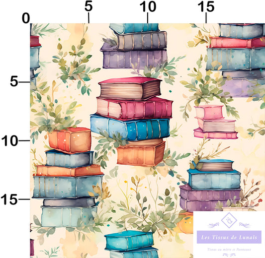 Tissu au mètre 169 métier passion lecture - Disponible en 9 matières - Vendu par multiple de 50 cm