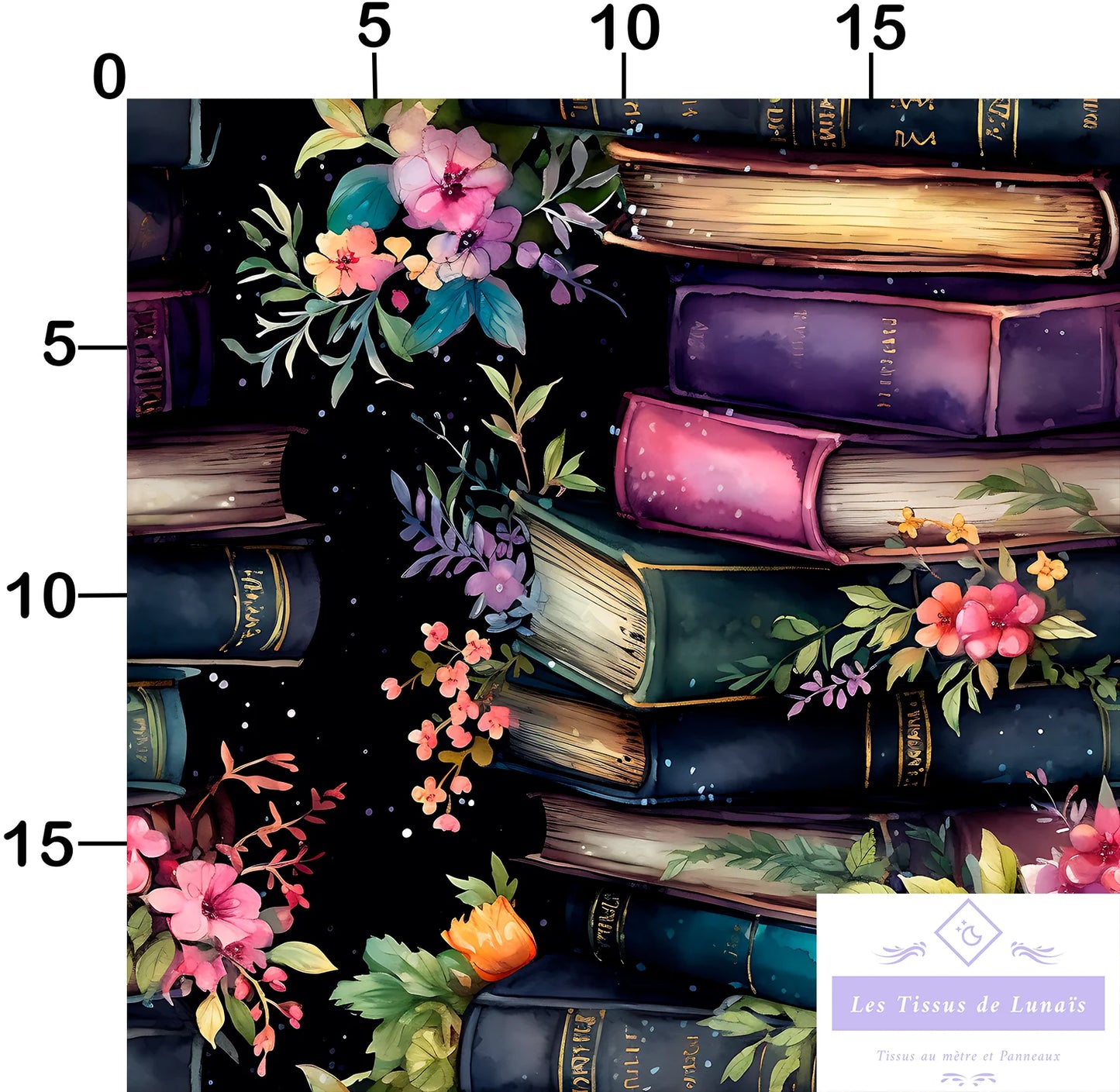 Tissu au mètre 170 métier passion lecture - Disponible en 9 matières - Vendu par multiple de 50 cm