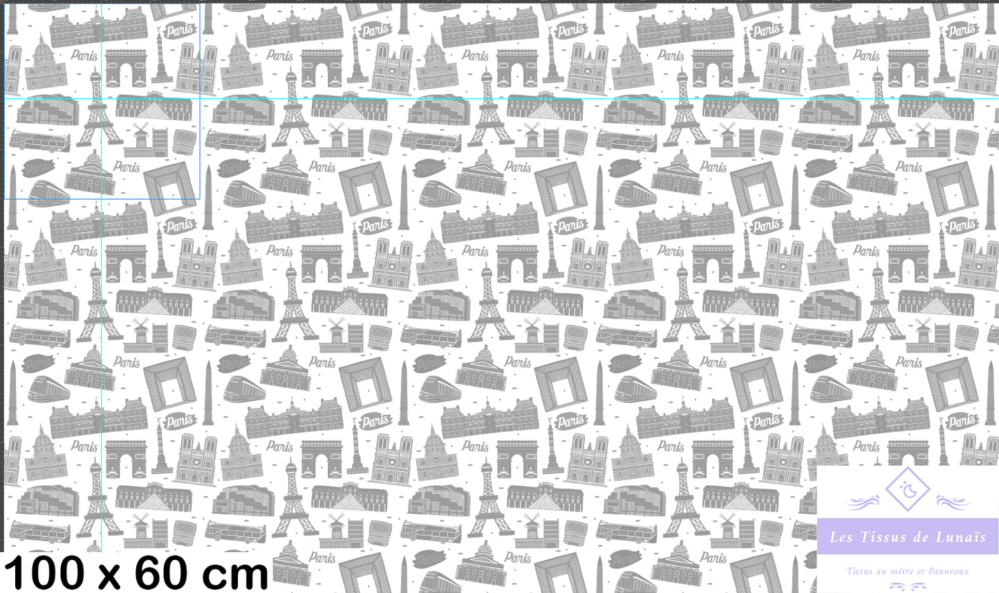 Tissu au mètre 189 Paris - Disponible en 9 matières - Vendu par multiple de 50 cm