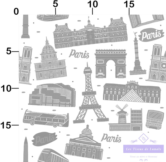 Tissu au mètre 189 Paris - Disponible en 9 matières - Vendu par multiple de 50 cm