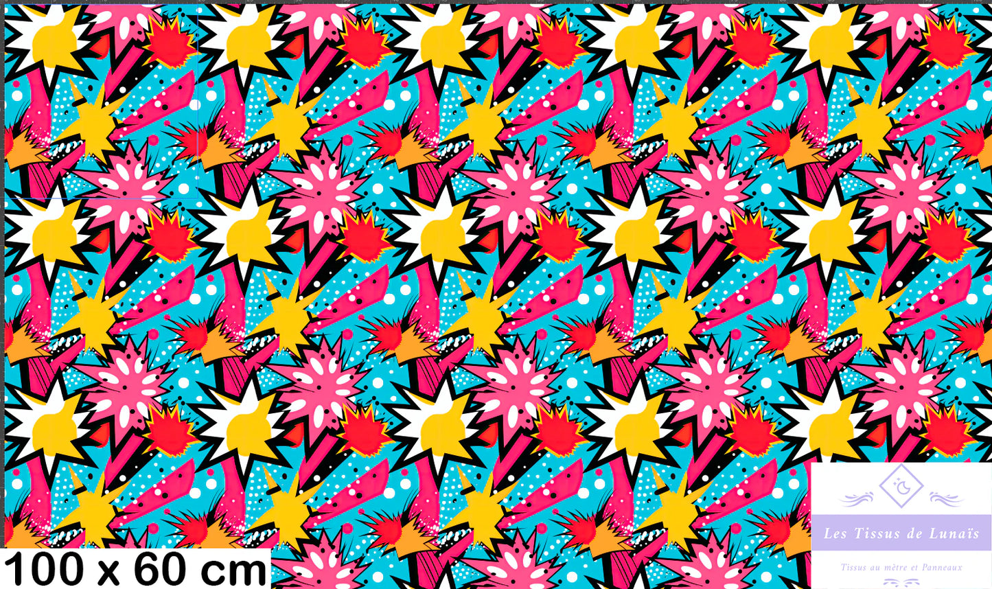 Tissu au mètre pop art 200 - Disponible en 9 matières - Vendu par multiple de 50 cm